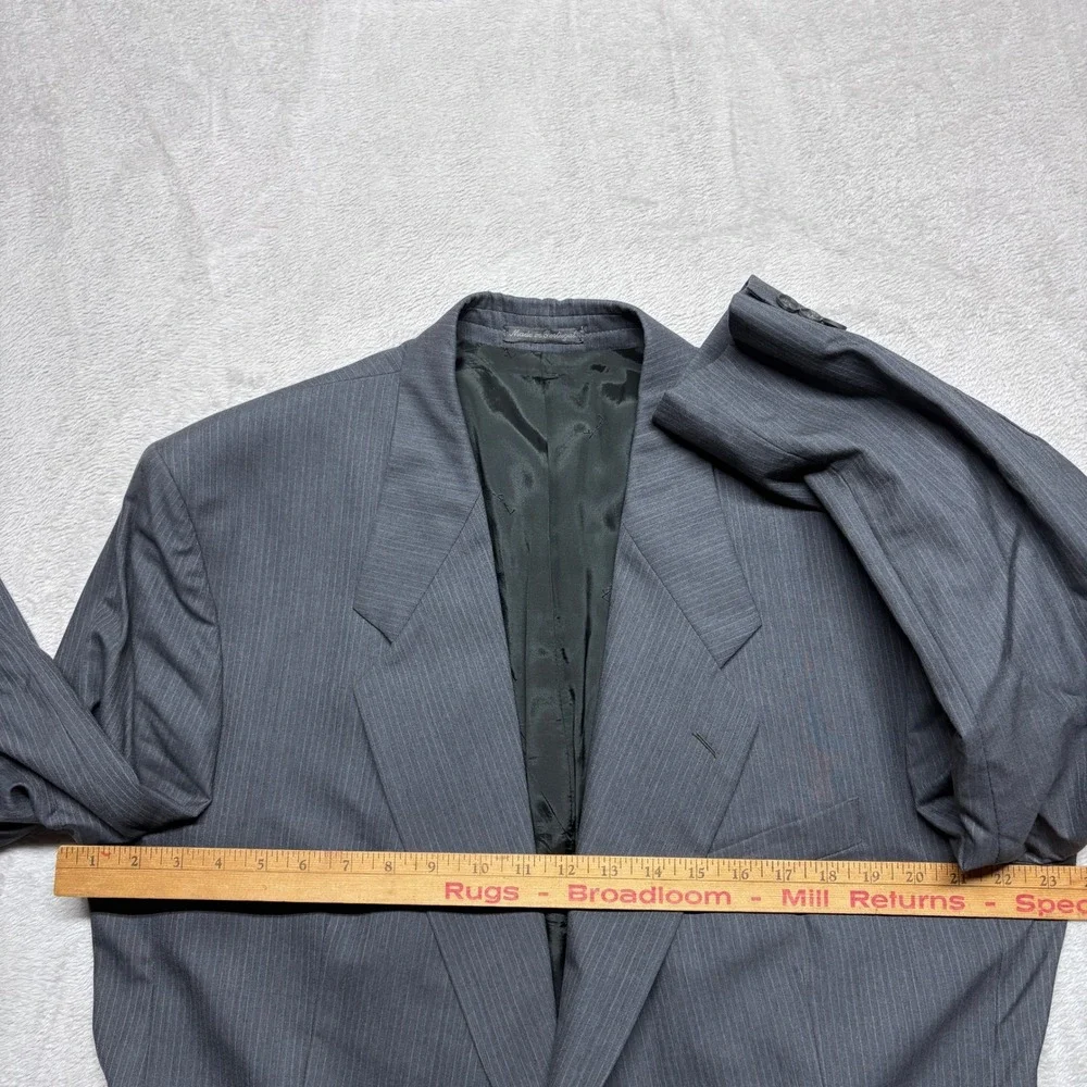 Yves Saint Laurent Blazer Mens XL Grey Pinstripe Wool Two Button EUC Portugal